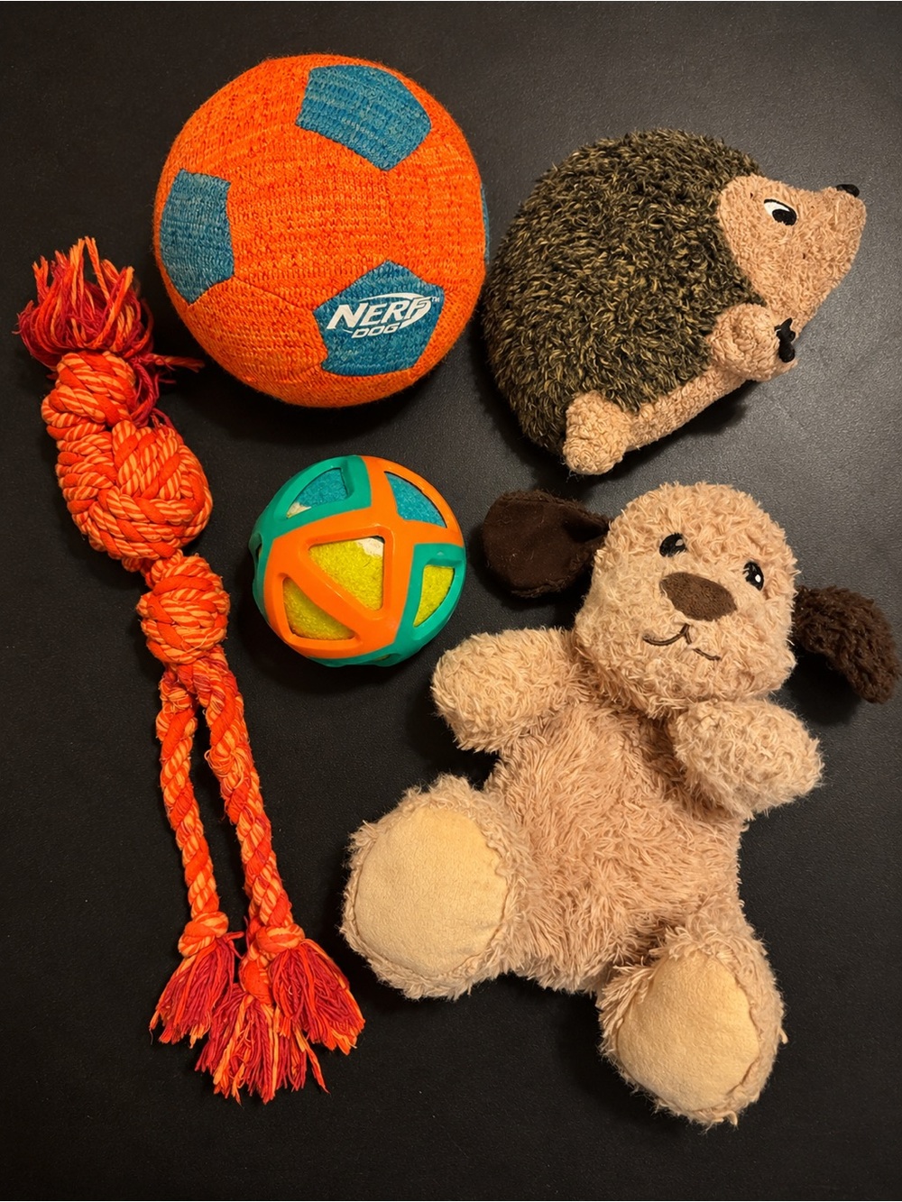 Fetch & Fur Babies Bundle | Ball, Rope, Squeaky & Grunting Plush Toys | M/L Dogs